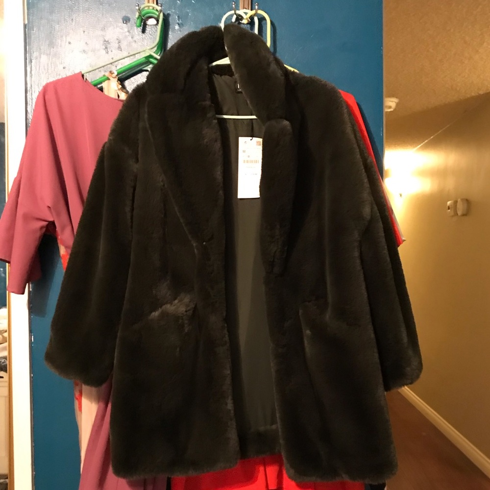 Faux Fur Hunter green jacket